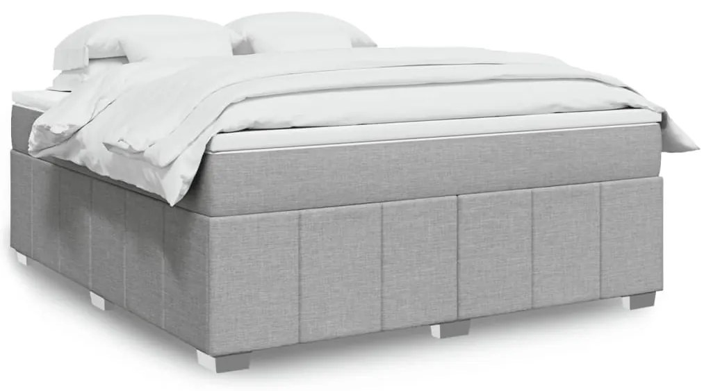 vidaXL Pat continental, gri deschis, 180x200 cm, material textil