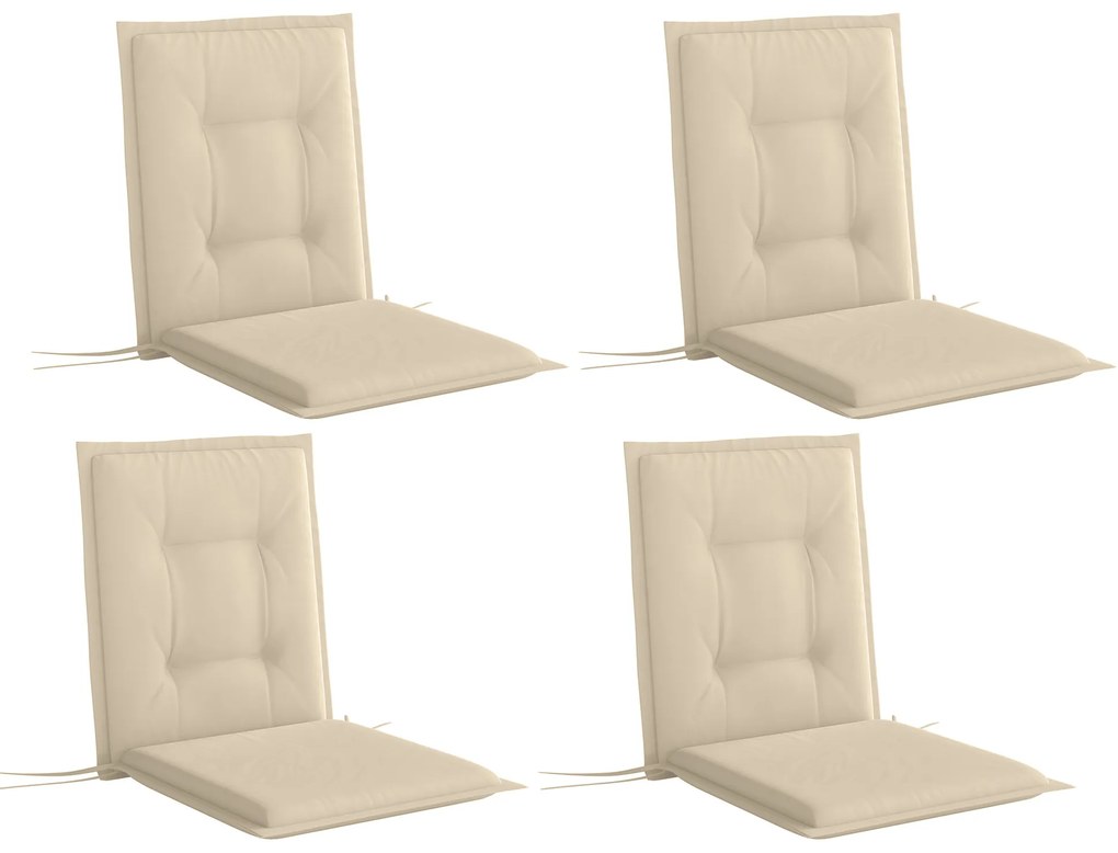 Outsunny Set 4 perne de scaun 108 x 50 x 5 cm cu curele, pernă de șezut pentru interior și exterior, Bej | Aosom Romania