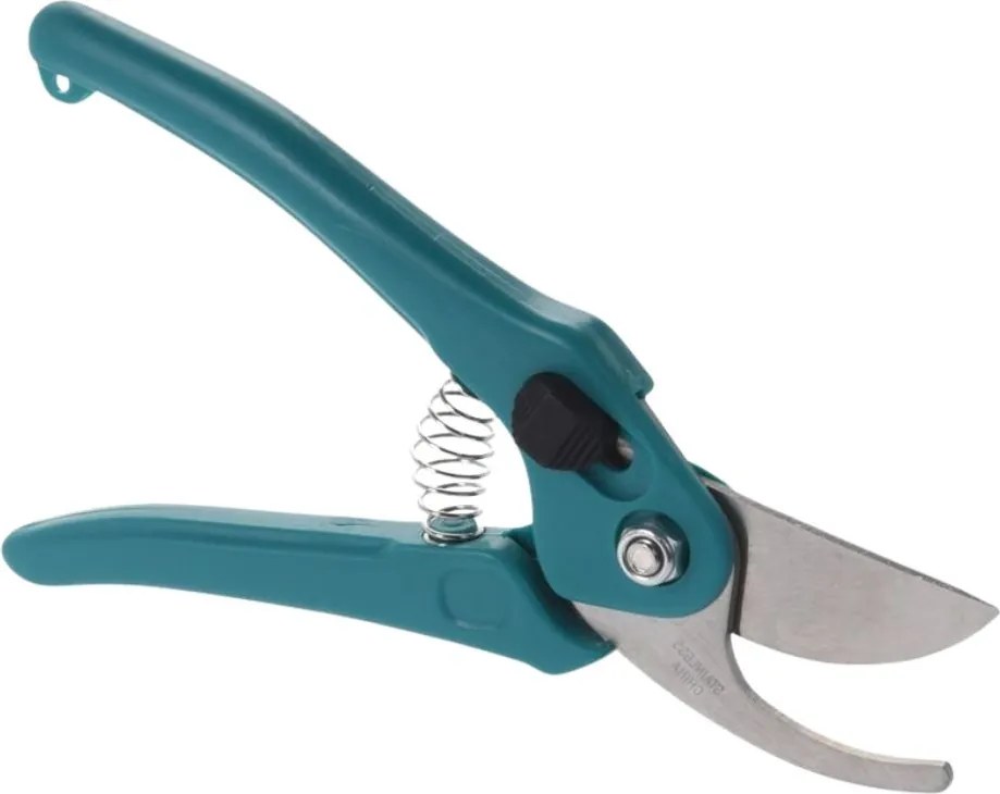 Foarfecă pentru grădină cu lamă din oțel și mâner din plastic turcoaz, 18 cm