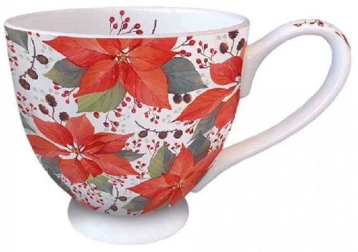 Cana Poinsettia din portelan 450 ml