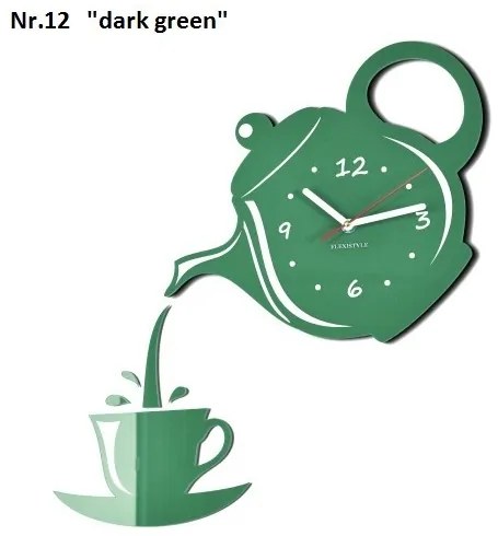 Ceas de perete pentru bucătărie cu funcționare silențioasă Verde