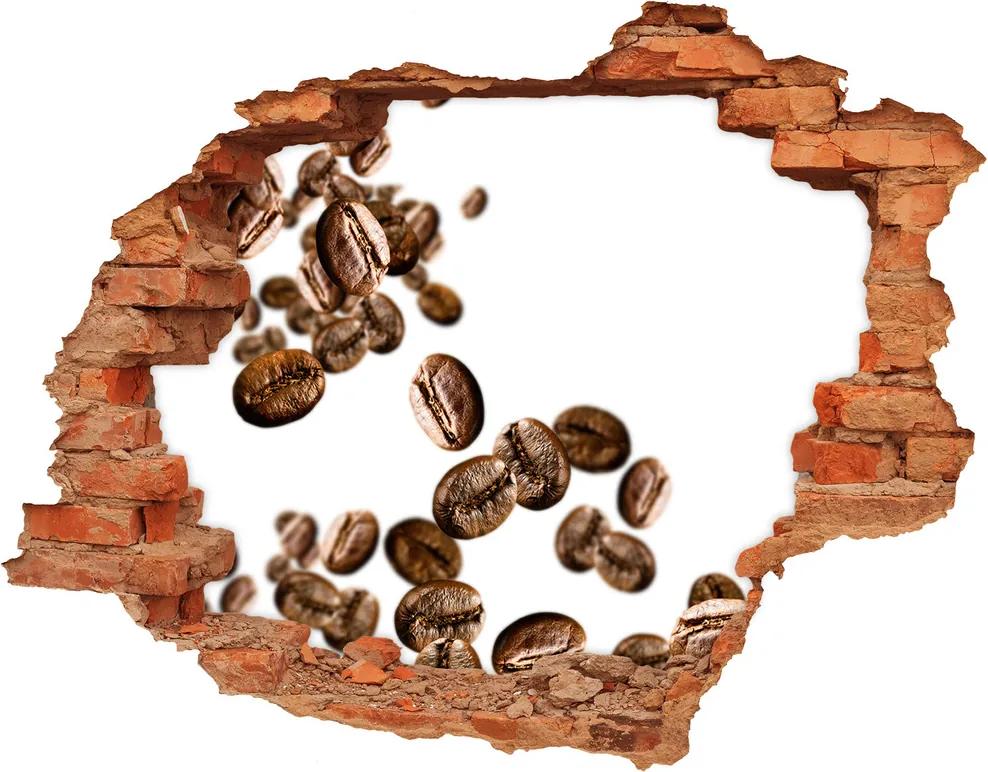 Nálepka diera na stenu betón Zrnká kávy