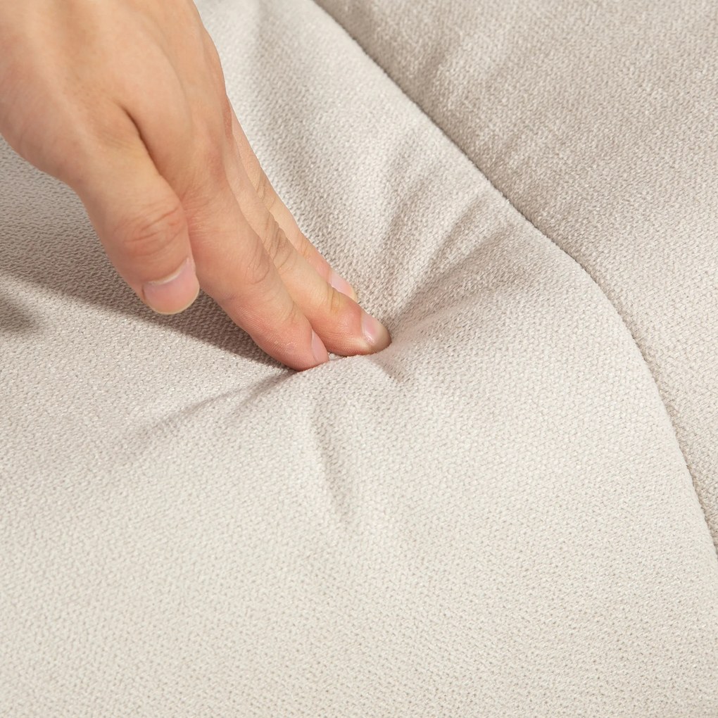 HOMCOM Fotoliu de masaj cu funcție de culcare și taburet, 145° de înclinare, Poliester, 80 x 86 x 99 cm, Crem | Aosom Romania