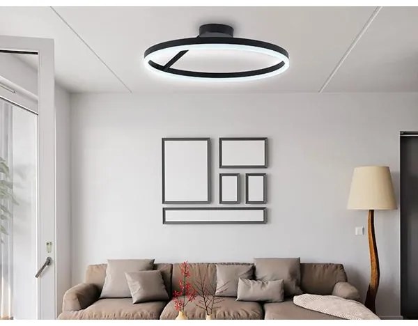 Lustră LED dimabilă aplicată LED/40W/230V 3000-6500K negru + telecomandă