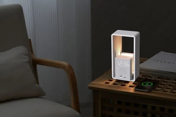 Immax 09113L - Lampă de birou LED cu ceas deșteptător și încărcare CALM LED/3,5W/5V