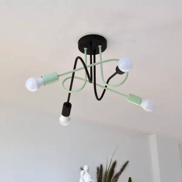 Lustră aplicată OXFORD 4xE27/15W/230V negru/verde