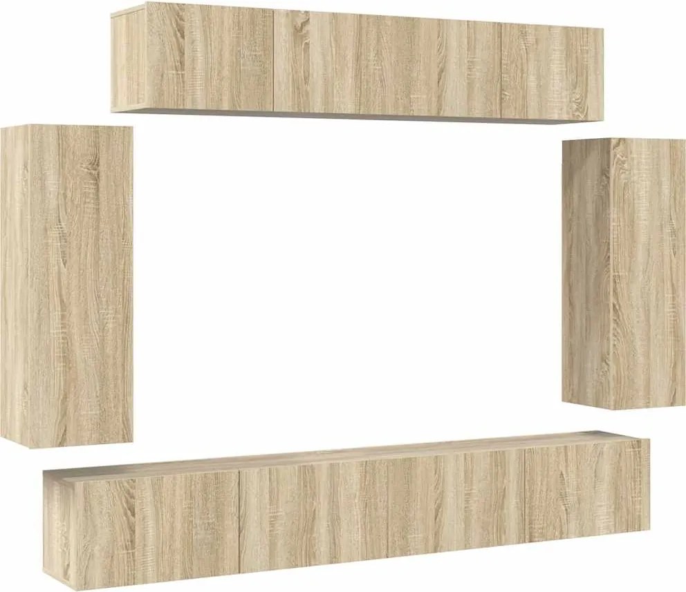 vidaXL Set de dulapuri TV, 6 piese, stejar sonoma, lemn prelucrat