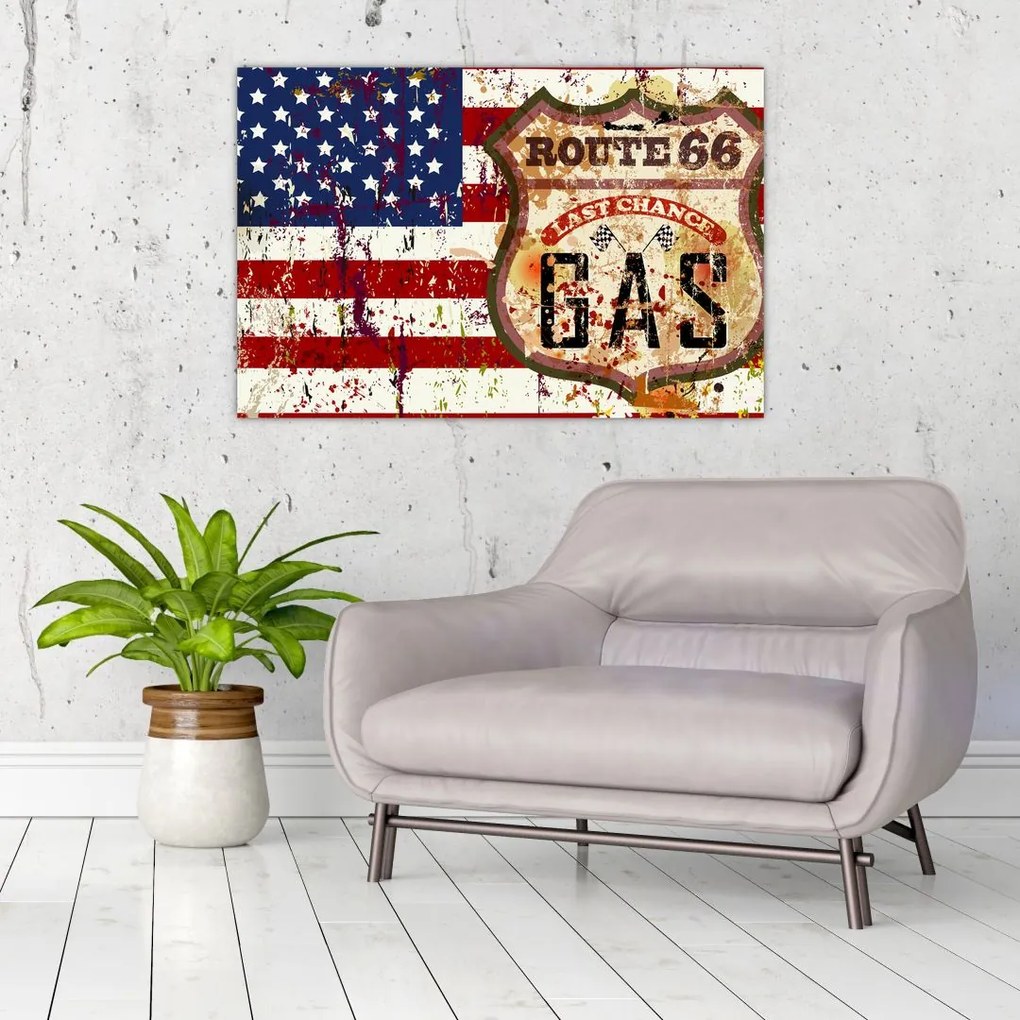 Tablou - Vintage steag (90x60 cm)