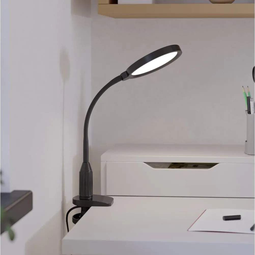 Eglo 902174 - Lampă LED dimabilă cu clemă LAURO LED/5,5W/230V 2700/4000/6500K neagră
