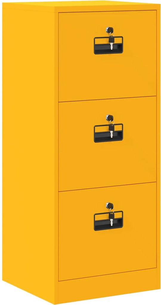 vidaXL Dulap pentru Fișiere cu sertar Galben muștar 44 x 50 x 106.5 cm