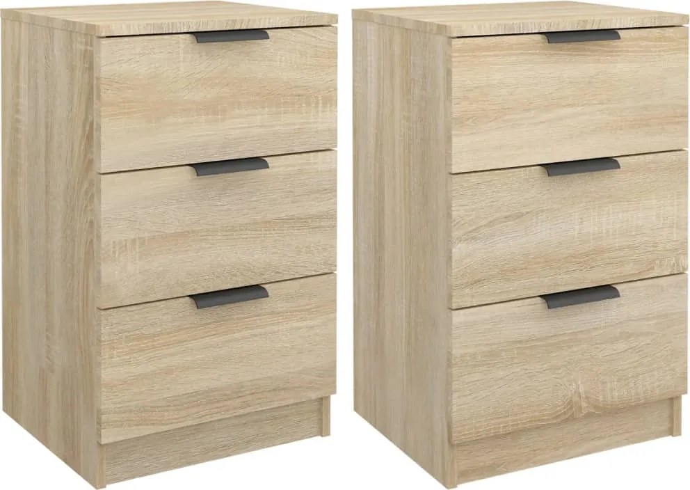 vidaXL Noptiere, 2 buc., stejar sonoma, 40x36x65 cm