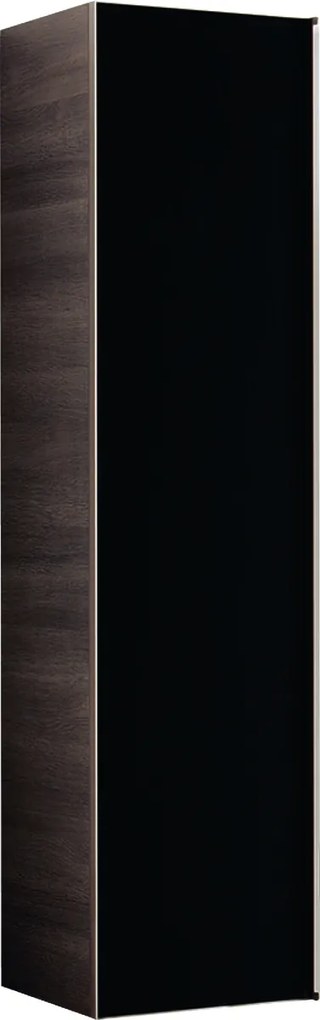 Dulap inalt Geberit iCon, 40x37.1x160cm, usa sticla neagra, corp stejar maro gri