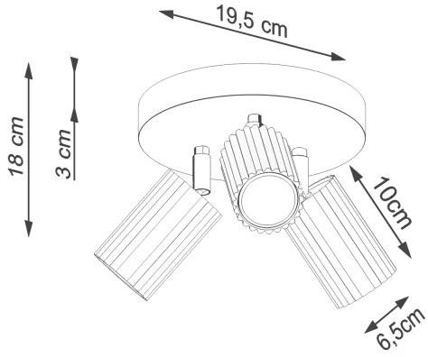Spot Sollux SL.1563 KARBON 3xGU10/10W/230V auriu