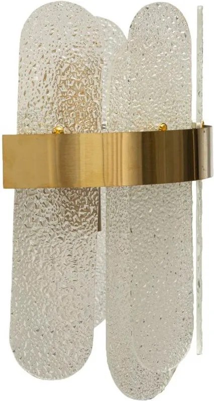 Aplică de perete aurie din sticlă Gris – Mauro Ferretti