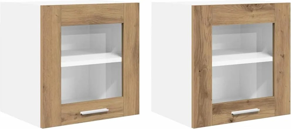 vidaXL Dulap suspendat Riga 2 pcs Stejar Artizanal 40 x 31 x 40 cm