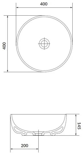 Lavoar pe blat Cersanit K116-048 MODUO d. 40 cm ceramică/alb lucios