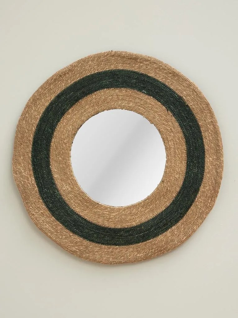 Oglinda de perete din iuta naturala D70cm Reed