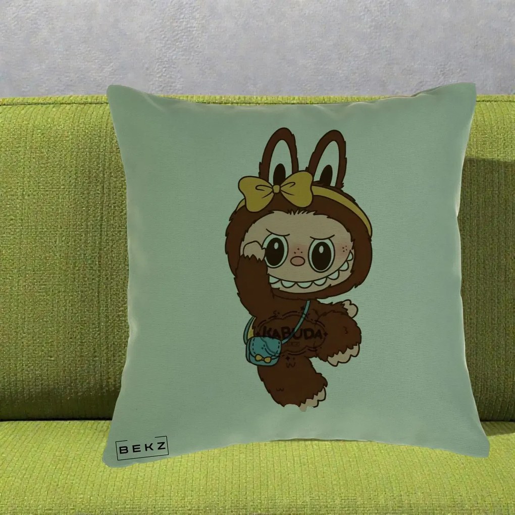 Perna Personalizata Kabuda Maro cu Funda Aurie, 40x40 cm, Verde, Husa Detasabila, Perna Inclusa, BEKZ®