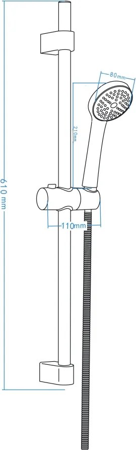 Loco Set de duș, 1-funcție Finisaj: Crom NLC_051K