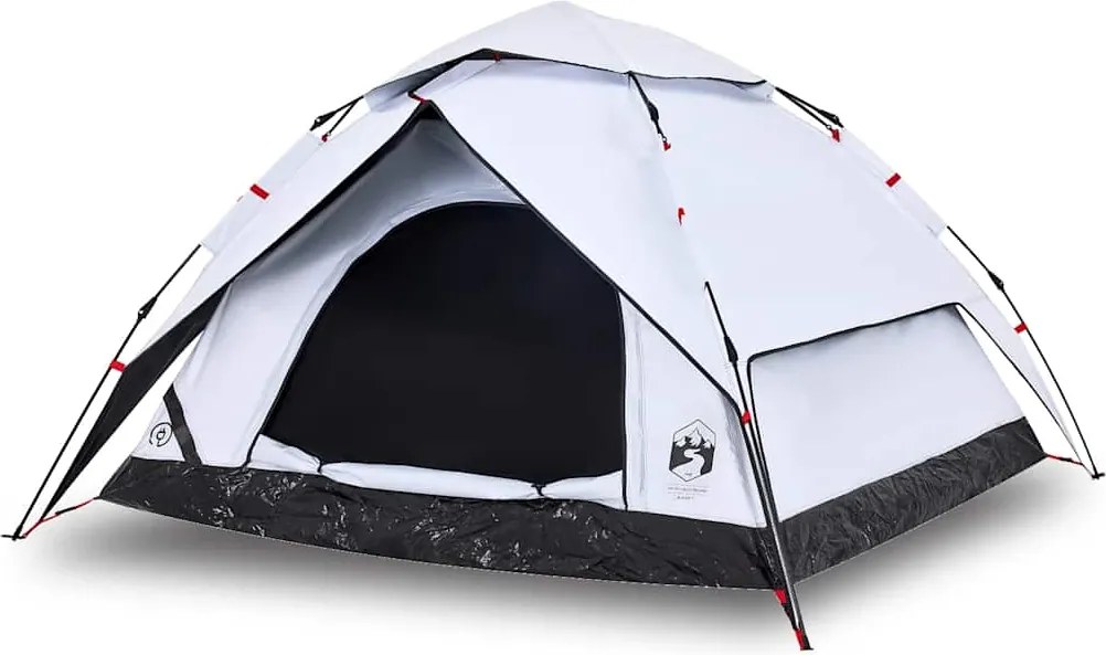 vidaXL Cort de camping 5 persoane, alb opac, setare rapidă, țesătură