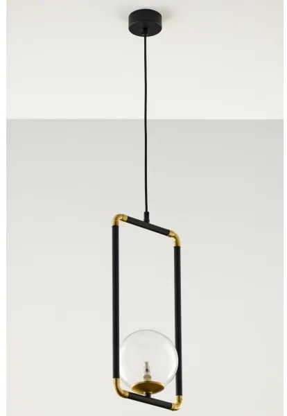 Lustră pe cablu Jupiter 2023 ZAFRA 1xG9/10W/230V negru/auriu/transparent