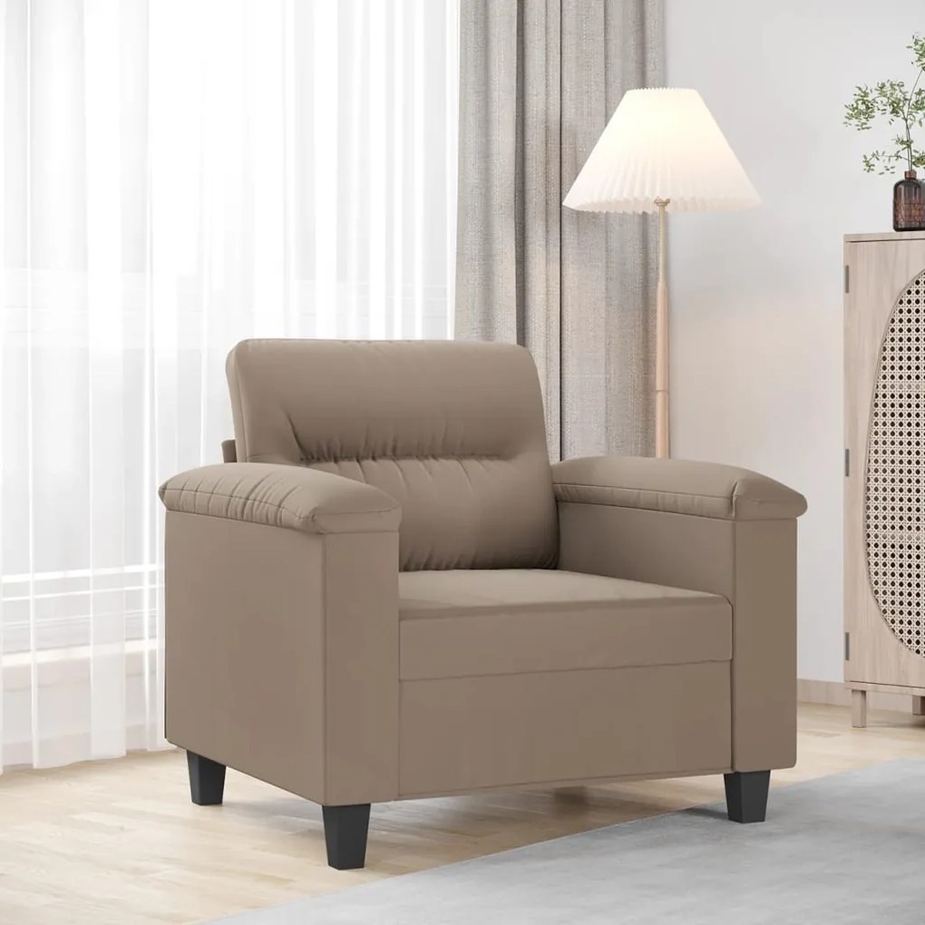 349209 vidaXL Fotoliu canapea, gri taupe, 60 cm, textil microfibră