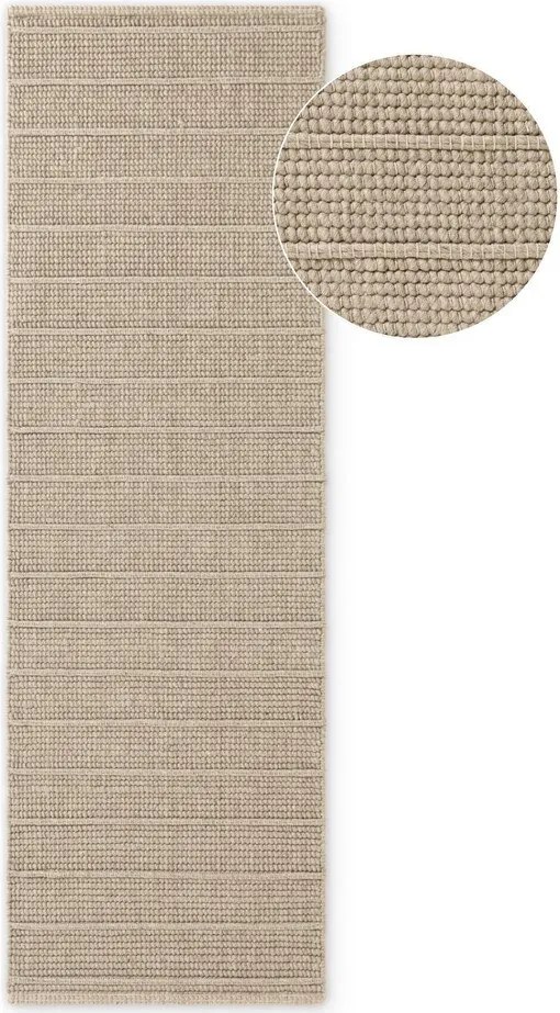 Covor tip traversă bej țesut manual din lână 80x250 cm Camden Parker – Ted Baker