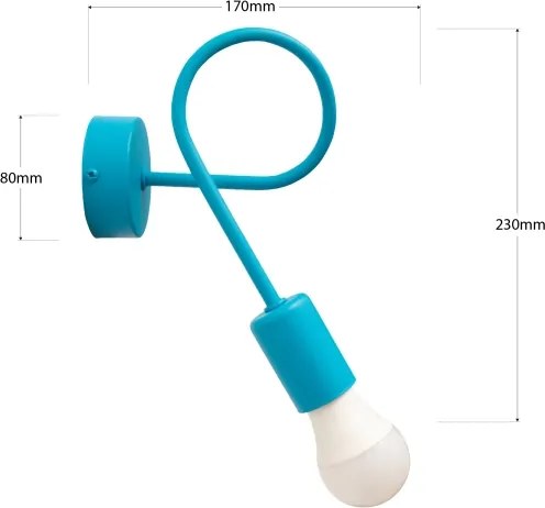 Corp de iluminat perete OXFORD 1xE27/15W/230V albastra