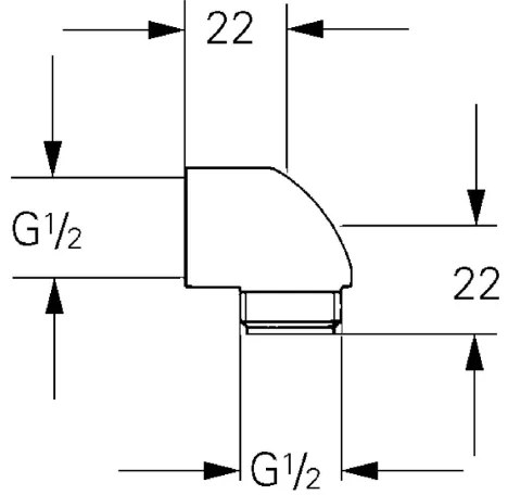 GROHE 45304000 - Cot de duș DN 15 × DN 15, crom lucios