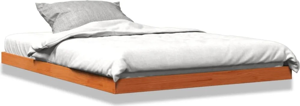 vidaXL Cadru de pat, maro ceruit, 135x190 cm, lemn masiv de pin