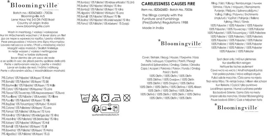 Pernă decorativă din bumbac reciclat 45x45 cm Eviaya – Bloomingville