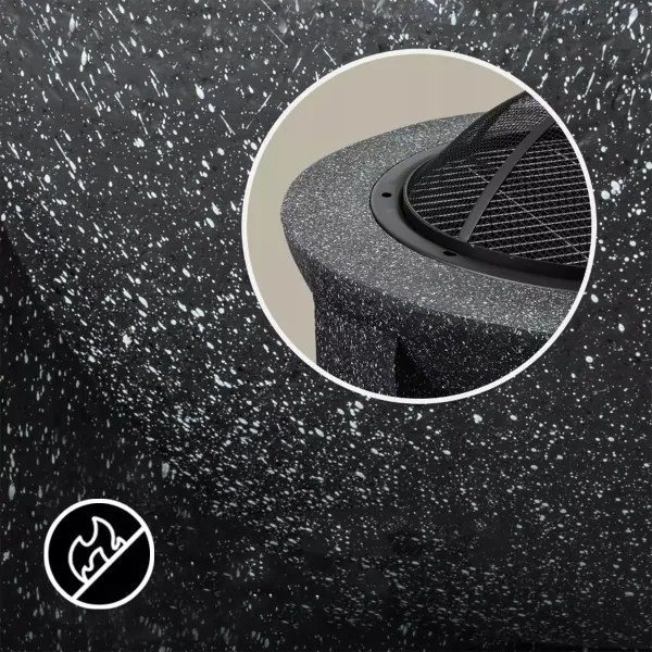 Focar portabil cu grătar, 79,5 x 38 cm, negru/granit închis