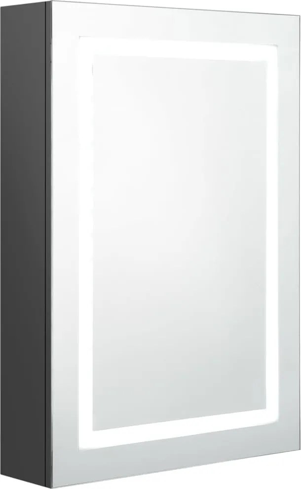 vidaXL Dulap de baie cu oglindă și LED, gri, 50x13x70 cm