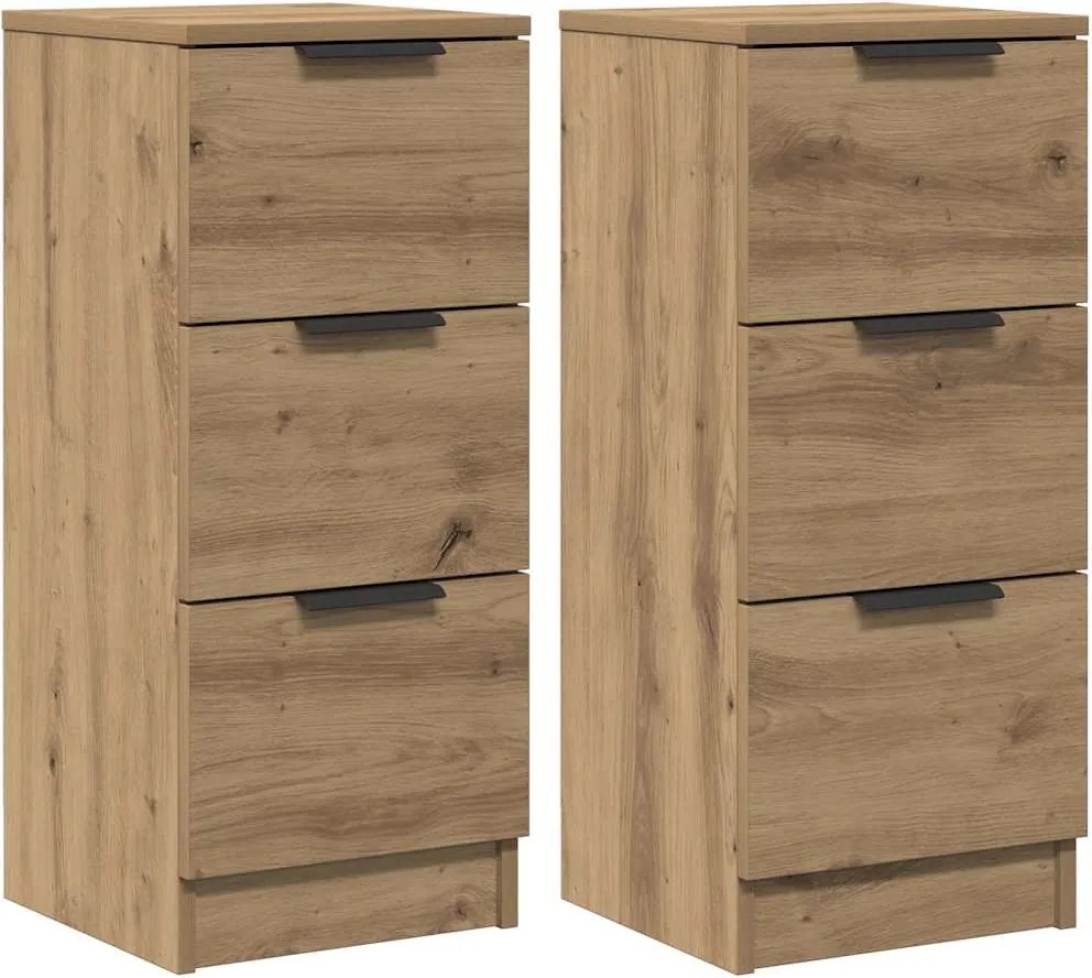 vidaXL Dulapuri, 2 buc., stejar artizanal, 30x30x70 cm, lemn compozit