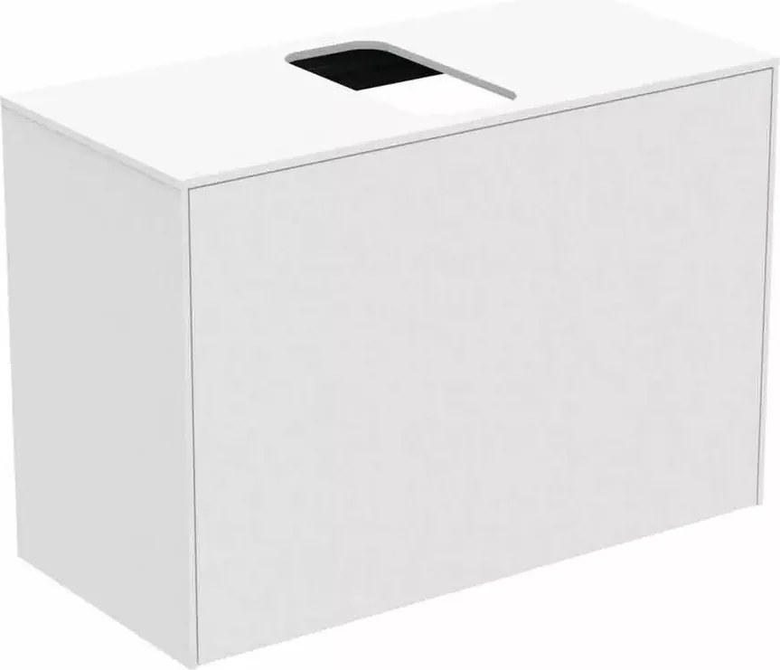 Dulap baza suspendat Ideal Standard Atelier Conca 1 sertar si blat cu decupaj central 80 cm alb mat