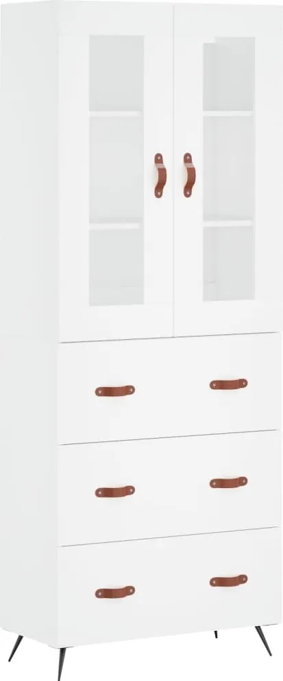 vidaXL Dulap înalt, alb, 69,5x34x180 cm, lemn compozit