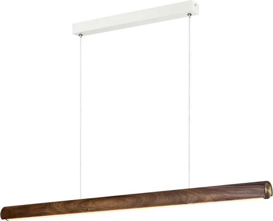 Lustra suspendata LED design liniar din lemn Akeno
