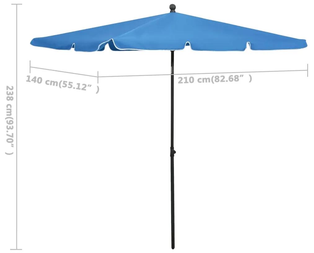 Umbrela de gradina cu stalp, albastru azuriu, 210x140 cm azure blue