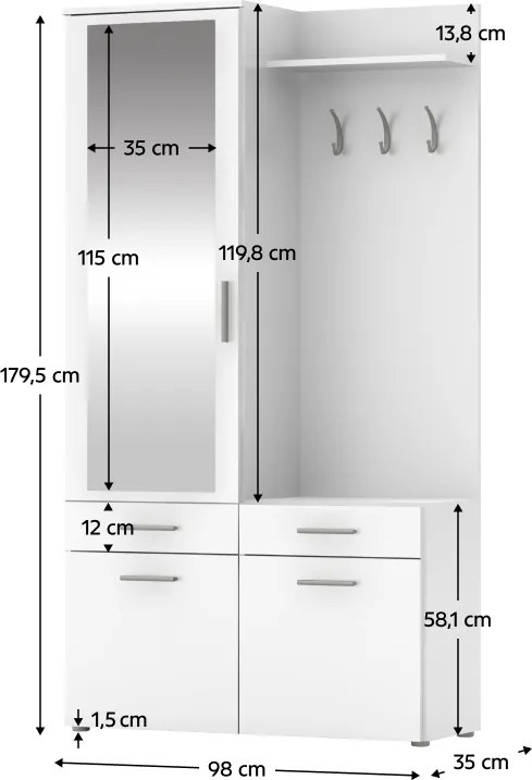 Set pentru hol alb, LEVITO
