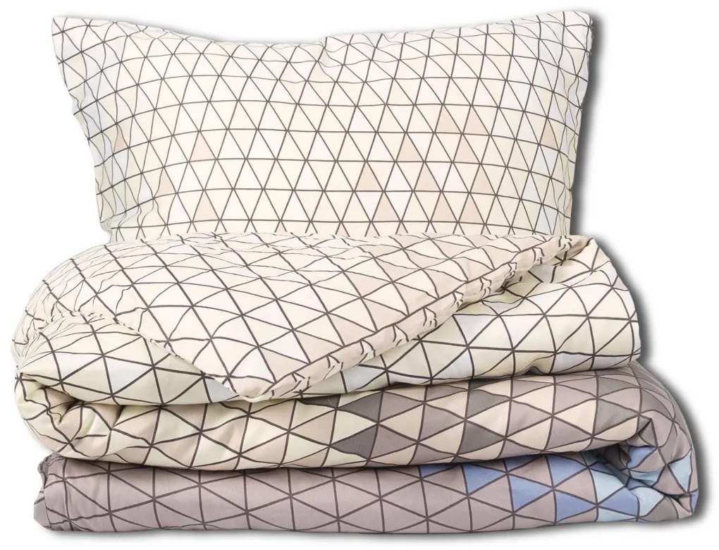 Lenjerie de pat Matex Satin Triangles , 140 x 200cm, 70 x 90 cm