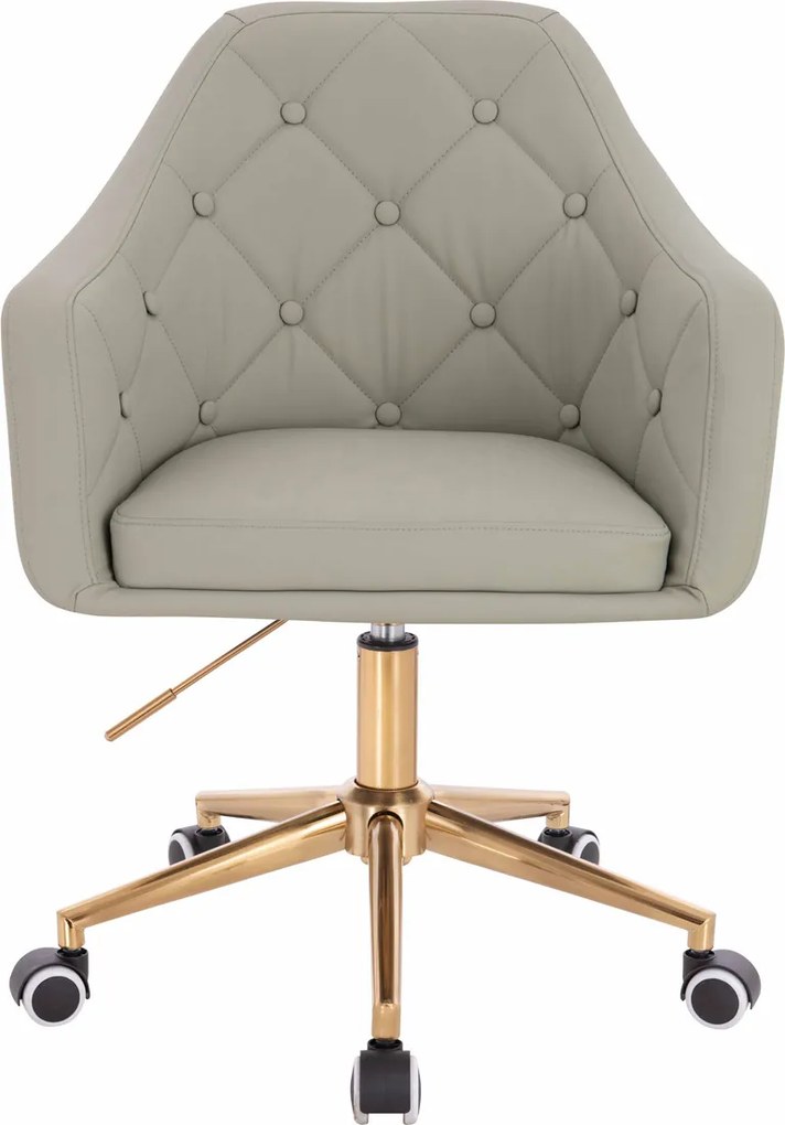 HR831K Scaun Culoare in Piele Ecologica Premium Soft cu Bază Aurie