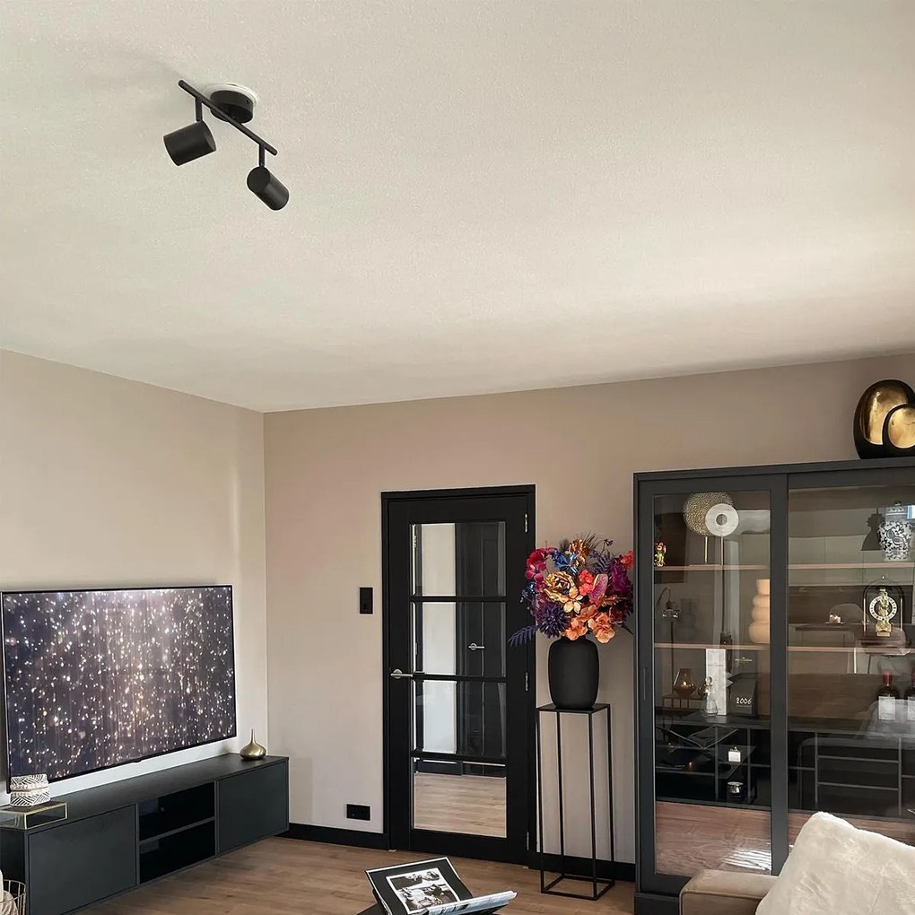Spot modern negru cu 2 lumini orientabile - Jeana