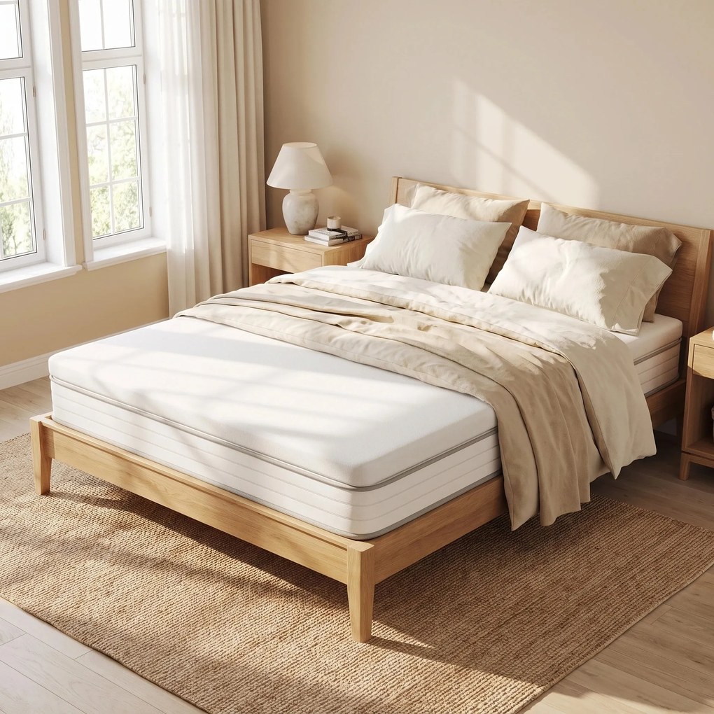 Topper ortopedic saltea spuma memorie infuzie gel, Alb