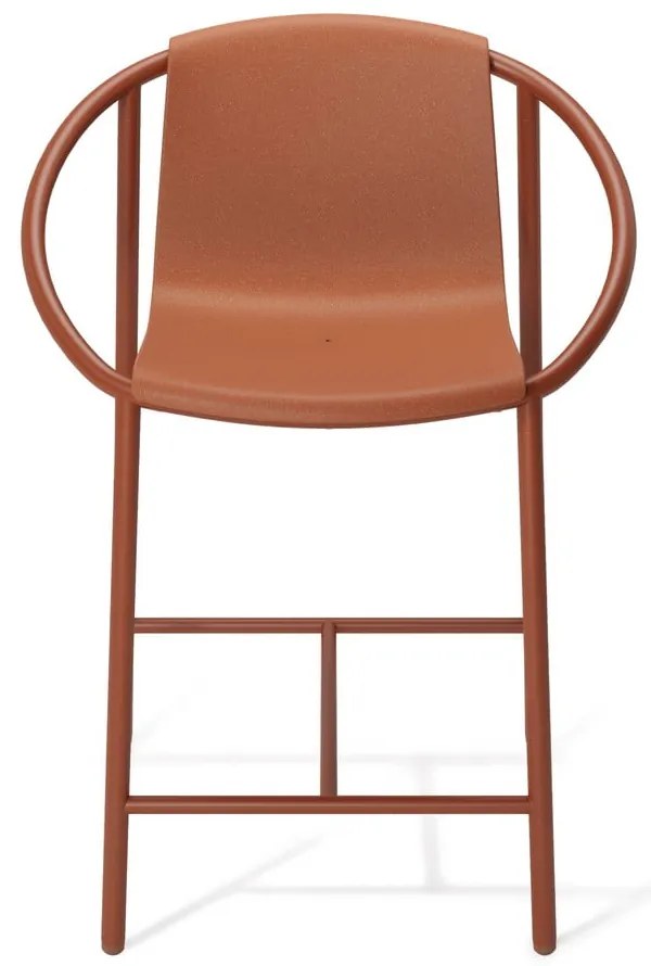 Scaun de bar cărămiziu din plastic 90 cm Ringo – Umbra