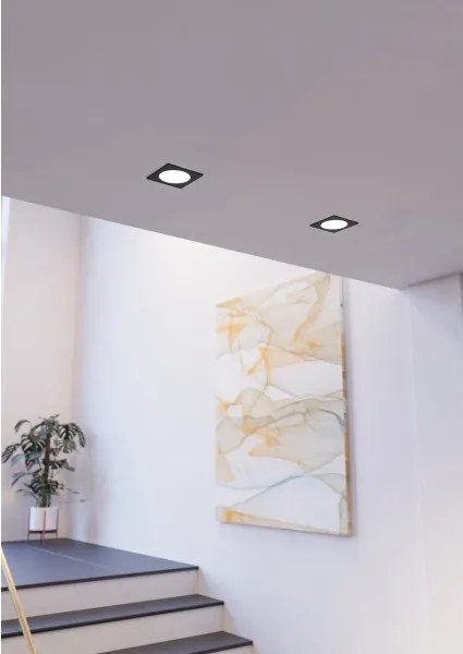 Eglo 901393 - Plafonieră LED FUEVA, 18,5W/230V, 21,6x21,6 cm, neagră