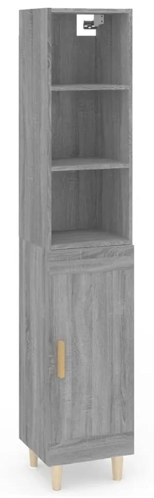Dulap inalt, gri sonoma, 34,5x34x180 cm, lemn prelucrat 1, sonoma gri, 1 wood door
