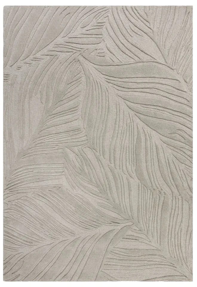 Covor gri deschis din lână 200x290 cm Lino Leaf – Flair Rugs