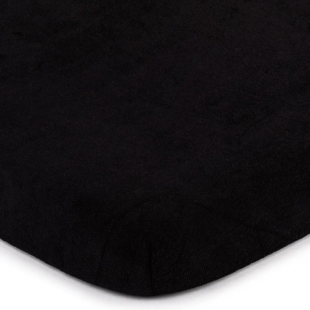 Cearsaf de pat 4Home, din frotir, negru, 180 x 200 cm, 180 x 200 cm