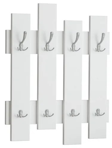 Cuier perete Bonami 855DTE4012, 79x64 cm, 4 agatatoare triple, 4 agatatoare duble, PAL laminat, Alb