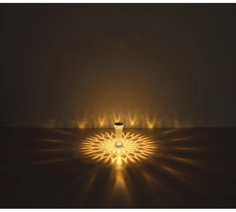 Lampa de masa cu baterii, plastic transparent cu efect de cristal Gixi transparent 8cm